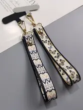 幅広デザインのスマートフォンストラップ【個性的なプリント・短め・キャンバス素材・落下防止・旅行用】