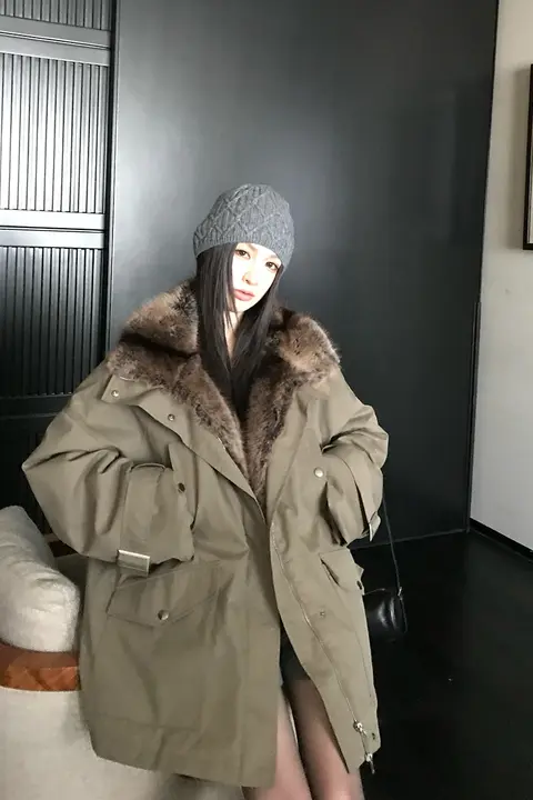 Skk Store 冬用ワイドフィットパーカー【防寒フェイクファーライニング・ゆったりシルエット・工装デザイン】