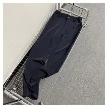 長身向け ストレートパンツ【深藍色・抗シワ・カジュアル・細身デザイン】