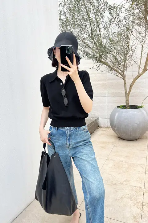 知的な印象のポロシャツ【短袖・涼感・コットン混】