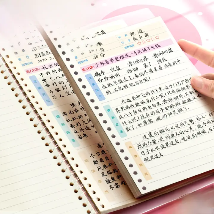 活ページ式読書ノート【小学生用・記録カード・学年別対応・良い言葉やフレーズの収集】（セットアップ対応）