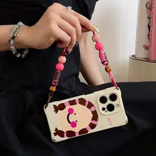 スマホケース 斜め掛け チェーンストラップ 長さ調節可能 四隅チェーン おもしろキャラクター iPhone 16 Pro Xiaomi 15 Ultra Huawei Pura 70 vivo X200 Pro 対応