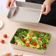 304ステンレス製 保存容器【角型・蓋付き・冷蔵庫用・焼き物プレート】