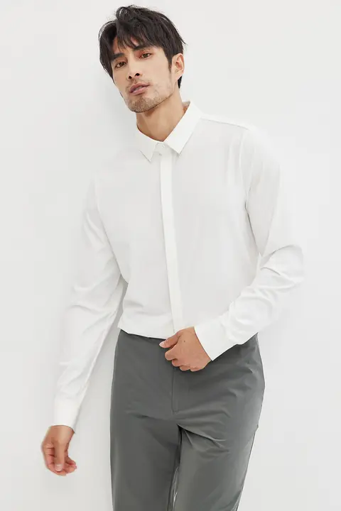 JSSD HOMME メンズ春用長袖ビジネスシャツ【通勤・カジュアル】