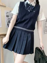 学院スタイル 春用グレー ニットベスト【サムネイルデザイン】