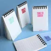 恒品 A7 ミニ携帯用リングノート【カートゥーンデザイン・取り外し可能な付箋・横罫グリッド・メモ帳】