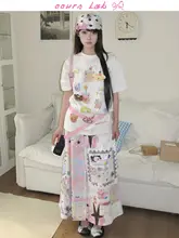 かわいいカートゥーンプリントのキャミソールワンピース【子供用・ノースリーブ・ハンガータイプ】