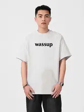 Tシャツ 半袖 メンズ ユニセックス ロゴプリント オーバーサイズ ストリート 夏 「WASSUP HEODS」