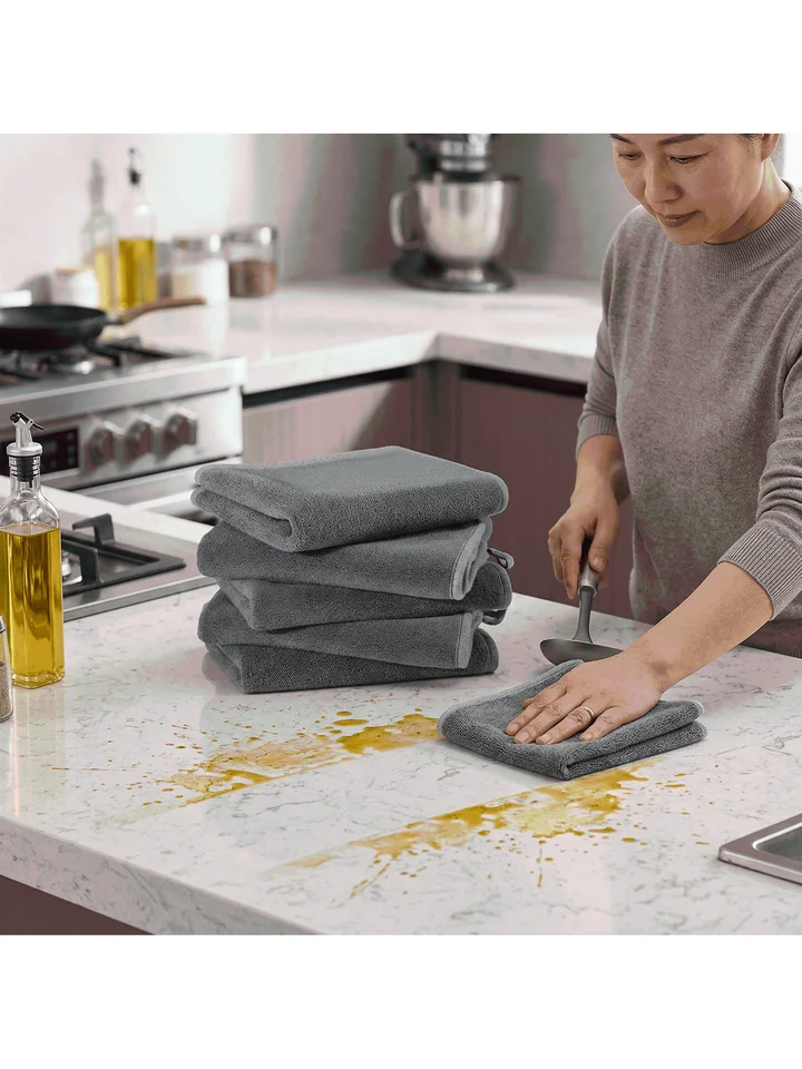 極上の柔らかさの珊瑚絨のキッチン用クロス【多用途・毛飛びしにくい・厚手】