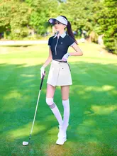 ゴルフウエア レディース ポロシャツ短袖と防透シフォンスカート【速乾・運動に最適】（セットアップ対応）