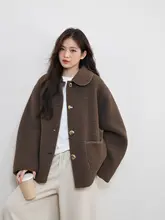 極上の柔らかさの羊羔絨コート【美拉德カラ―・春用・大きいサイズ・フード付き】（セットアップ対応 ）