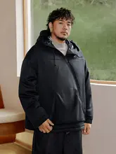 不規則デザインのフード付き短丈コットンジャケット【アクティブウェア】