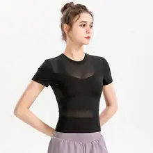 イエローディア レディースフィットネスTシャツ【露腰・伸縮性・速乾・ショートスリーブ・ヨガ用】