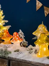 かわいいキノコ型卓上ライト【クリスマスシーン装飾用・小夜灯】