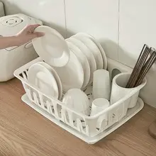特大サイズのキッチン用食器乾燥ラック【蓋付き・ボウル・皿・箸収納】