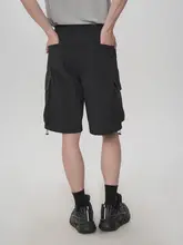 防水加工のメンズカーゴショートパンツ【軽量・ゆったりフィット・多ポケット・ドローコード】