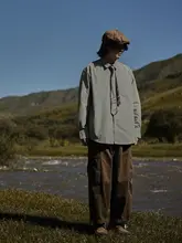 危機青年 ルーズフィットチェック柄長袖シャツ【ユニセックス・秋用】