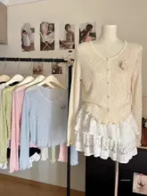 春季ファッション！柔らかな素材の無地ニットカーディガン【エッジデザイン】