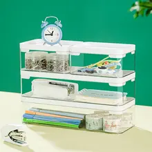 収納ボックス 化粧品、リップ収納 卓上、キッチン、文具 仕切り整理 透明