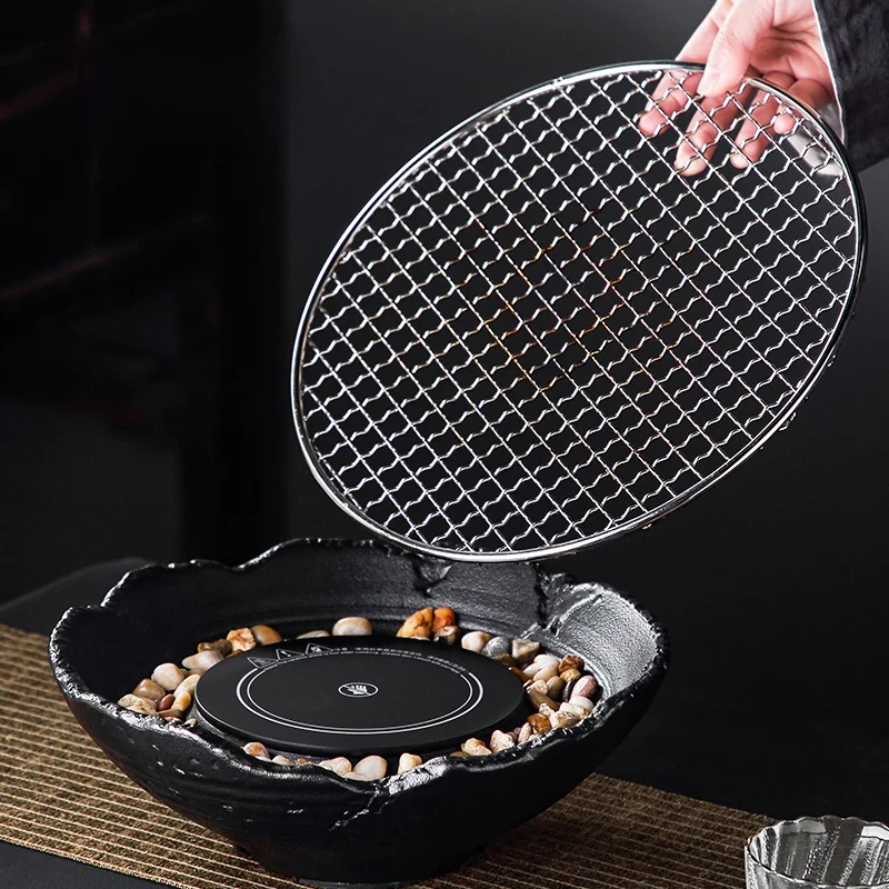 ステンレス製バーベキュー用丸型グリルネット：3種類のサイズで多様な焼き方を実現