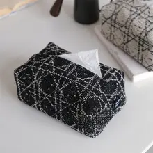 モダンシンプルなフランス風高級感ティッシュボックス【黒・テーブル用・車載対応】