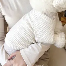 秋用ワッフル素材ペットウェア【可愛いデザイン・犬猫兼用】（セットアップ対応）