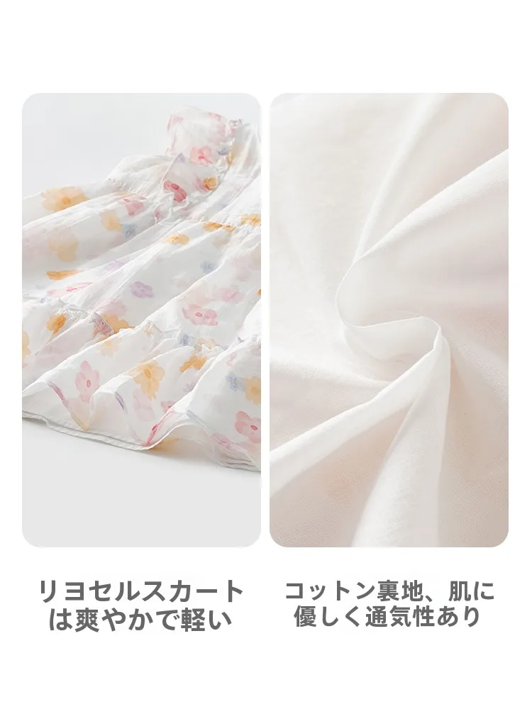 子供用プリンセスドレス：1歳半から3歳女児向けの涼感花柄連衣裙