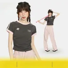 グレーのショートスリーブTシャツ【アメリカンビンテージスタイル・ウエストシェイプ】