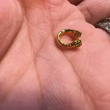 溶岩デザインの金具【２２金・隔珠・金属製・文玩風アクセサリー】