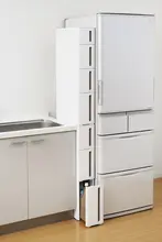 キッチン用スリム収納キャビネット【引き出し式・隙間収納】