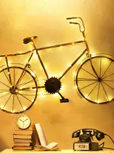 アイアン製 ヴィンテージ工業風自転車ウォールデコレーション【時計付き・壁掛け・インテリア装飾用】