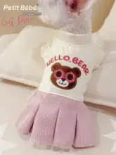 ペットウェア 小型犬 猫 ゴルフ風ワンピース 綿100% 2本足 プリンセス風 キュート 春 秋