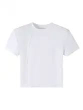 白色 クルーネック 半袖 Tシャツ【女性用・夏・フィット・シンプルデザイン】