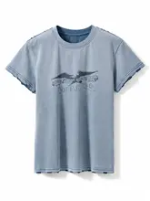 アメリカンビンテージ風 ダメージ加工コットンTシャツ【ラウンドネック・ショートスリーブ】