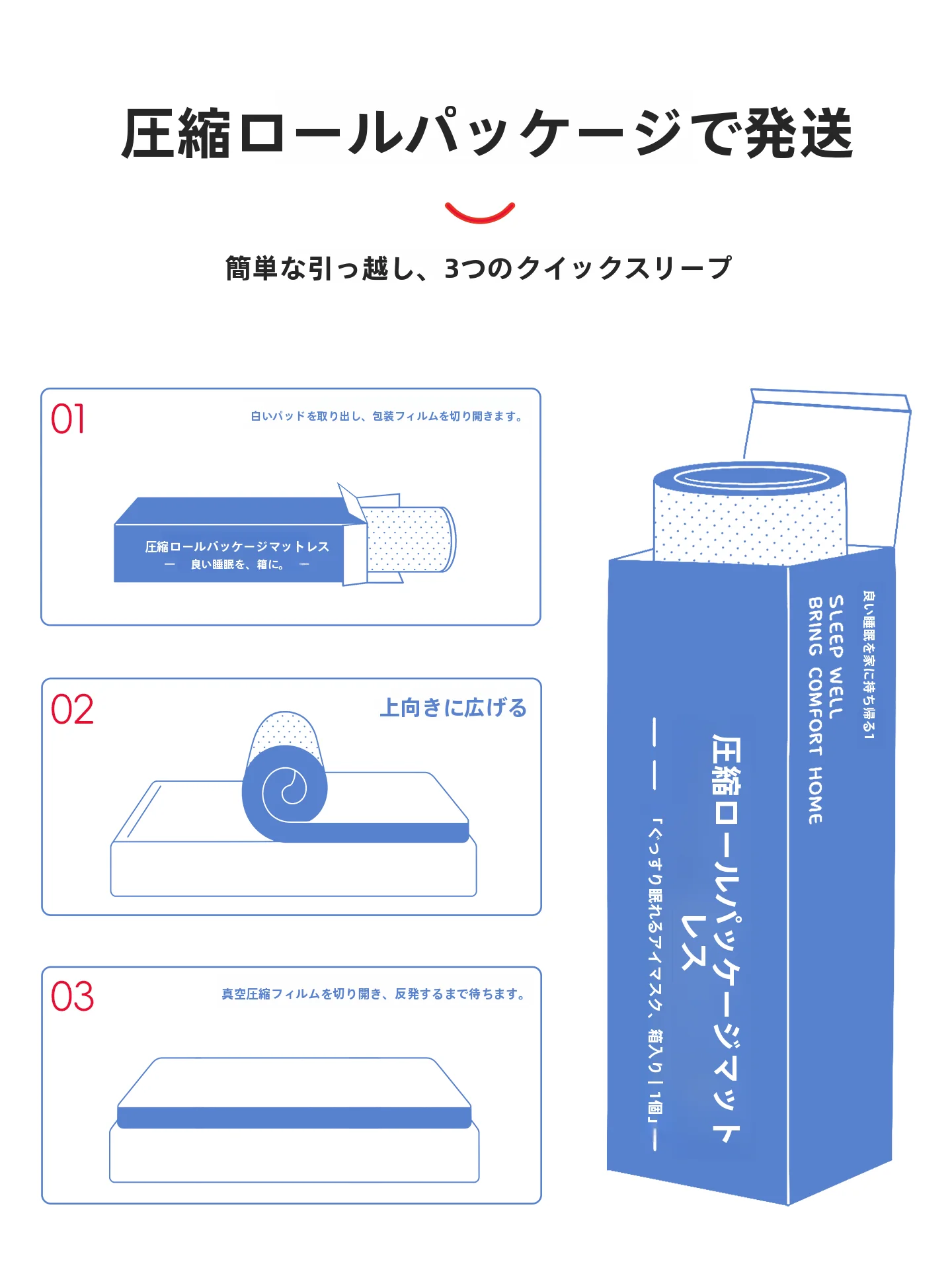 真空圧縮 複合マットレス TML-JB：スプリング入りで快適な睡眠を実現