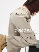 カーキ色の高腰ワイドレッグパンツ【アメリカンスタイル・フィット・登山用】