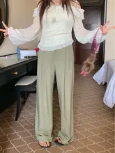 Jinda Zhi ハイエンド テーラードパンツ レディース ワイドレッグ パンツ