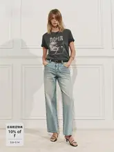 MOCO 半袖Tシャツ【夏用・独特な洗浄加工・白と黒の印刷】（セットアップ対応）