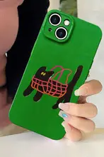 可愛い猫デザインのスマートフォンケース【韓国風・抽象デザイン・iPhone対応】