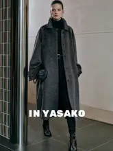 レトロデザインのロングコート【キャメル色・極上の柔らかさ・風防デザイン】