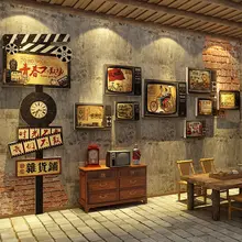 レトロな飲食文化を表現！火鍋焼肉店用 壁面装飾ステッカー【創造的デザイン】