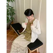 春にぴったり！レトロなデザインの長袖ブラウス【フリル付き・二重構造】