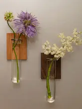 ミニグラス試験管壁掛け花瓶【シンプルデザイン・アートインテリア】