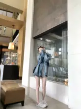 COOLLINE グレーのレディーススカートパンツ【夏用・ウエストリボン・シルエット補正デザイン】