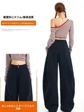 アメリカンスタイルのワイドレッグデニムパンツ【女性用・春のトレンド・フィット】
