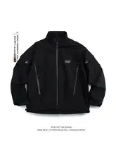 機能性防水ダブルジップ立襟ジャケット【メンズ・カジュアル登山用・ゆったりデザイン】
