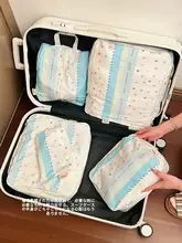 波点デザインの旅行用収納袋【靴・衣類・下着整理用・トラベル用】（セットアップ対応）