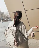 ドーナツ型リュックサック【大容量・通勤・旅行・学生用・石色】