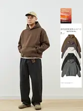 自発熱テクノロジー アメリカンレトロ風 フィット感のあるフード付きパーカー【極上の柔らかさ・裏起毛】