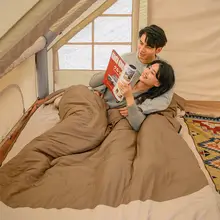 ダブルフード付き寝袋【アウトドア用・春秋向け・大人用】